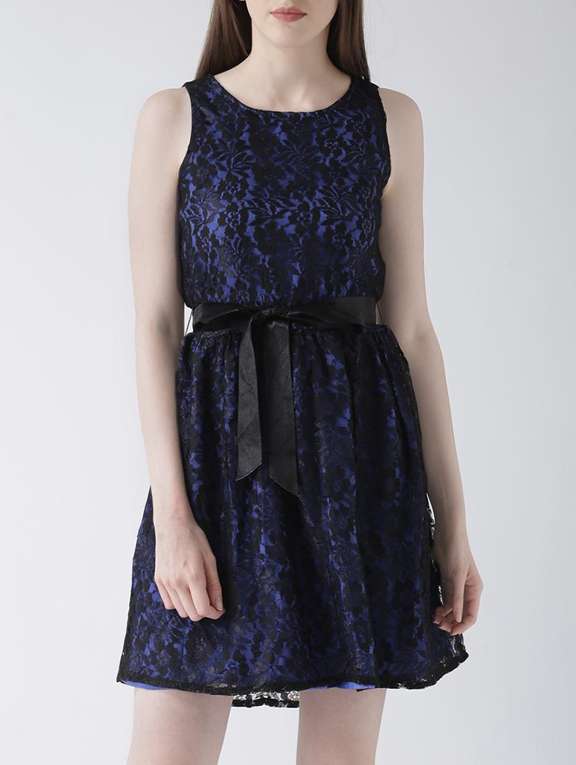 blue floral belted dress - 14947525 - Zoom Image - 2