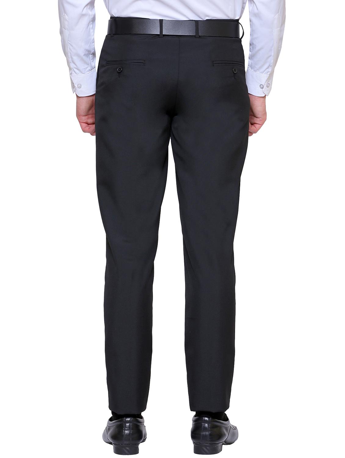 black polyester blend flat front formal trouser - 14947556 - Zoom Image - 3