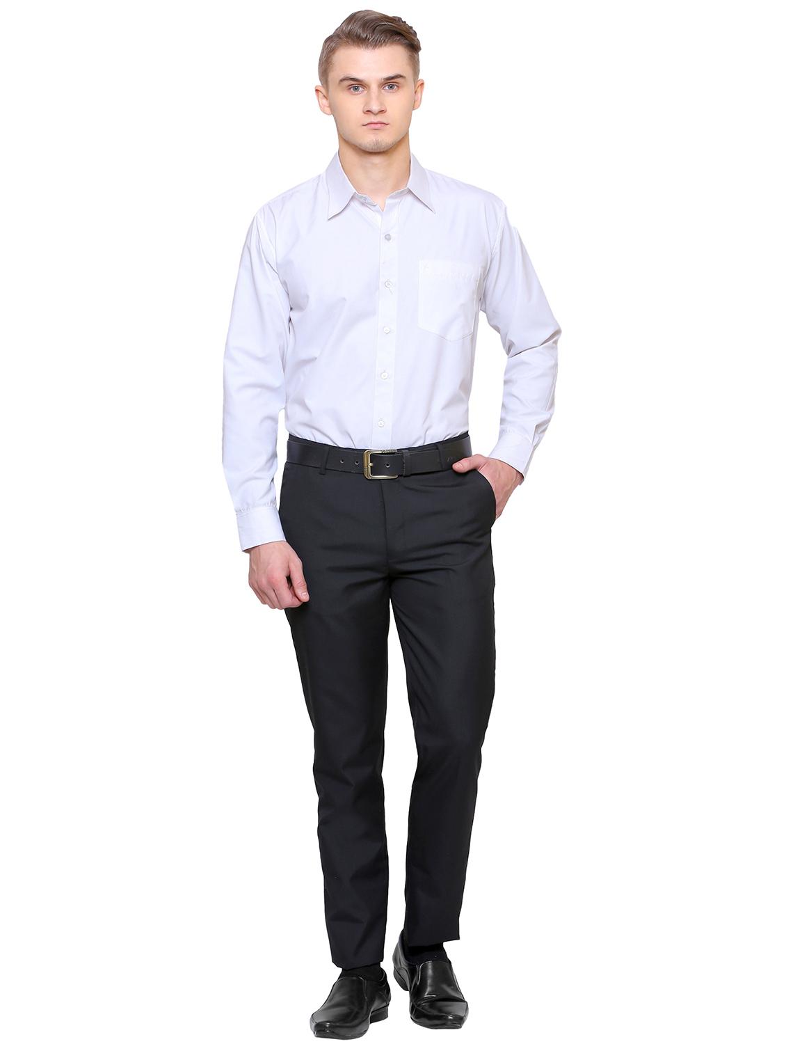 black polyester blend flat front formal trouser - 14947556 - Zoom Image - 4