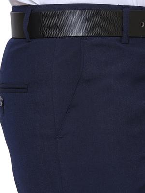 navy blue polyester blend flat front formal trouser - 14947604 - Standard Image - 5