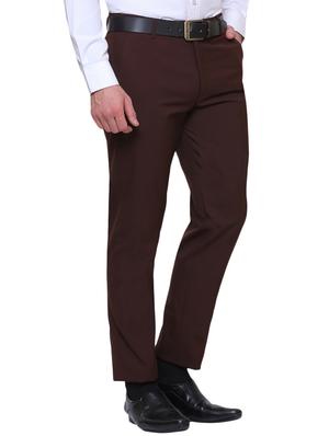 brown polyester blend flat front formal trouser - 14947658 - Standard Image - 2