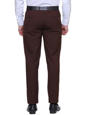 brown polyester blend flat front formal trouser - 14947658 - Standard Image - 3