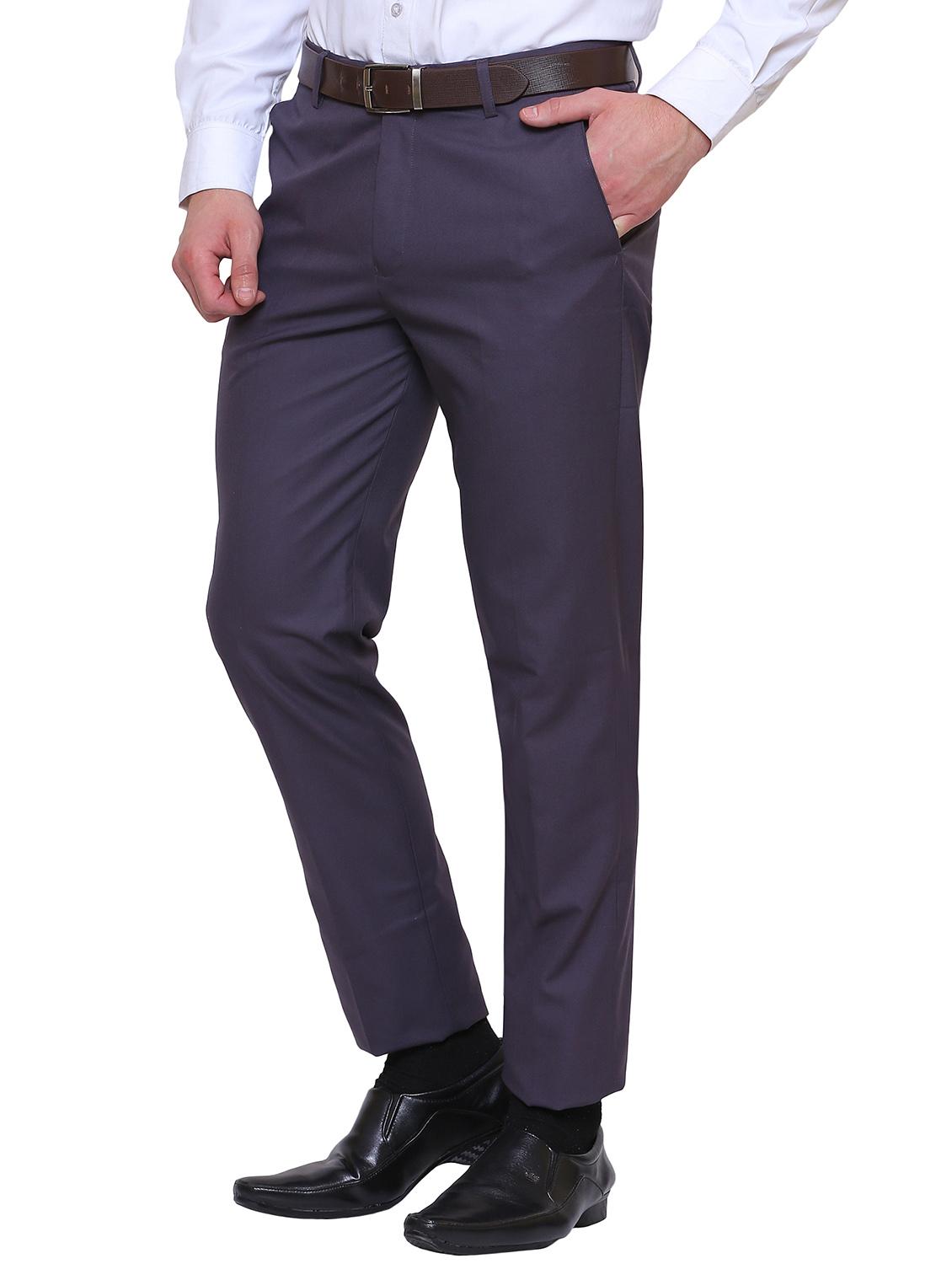 grey polyester blend flat front formal trouser - 14947759 - Zoom Image - 2