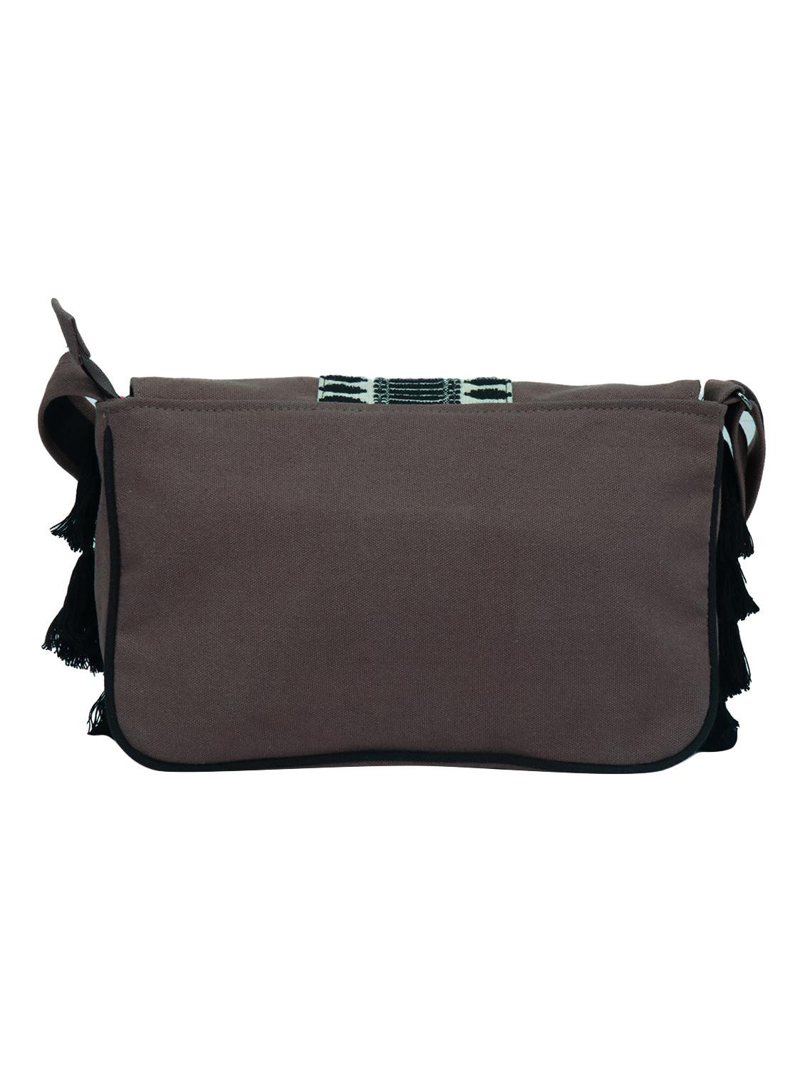 grey canvas regular sling bag - 14948083 - Zoom Image - 2