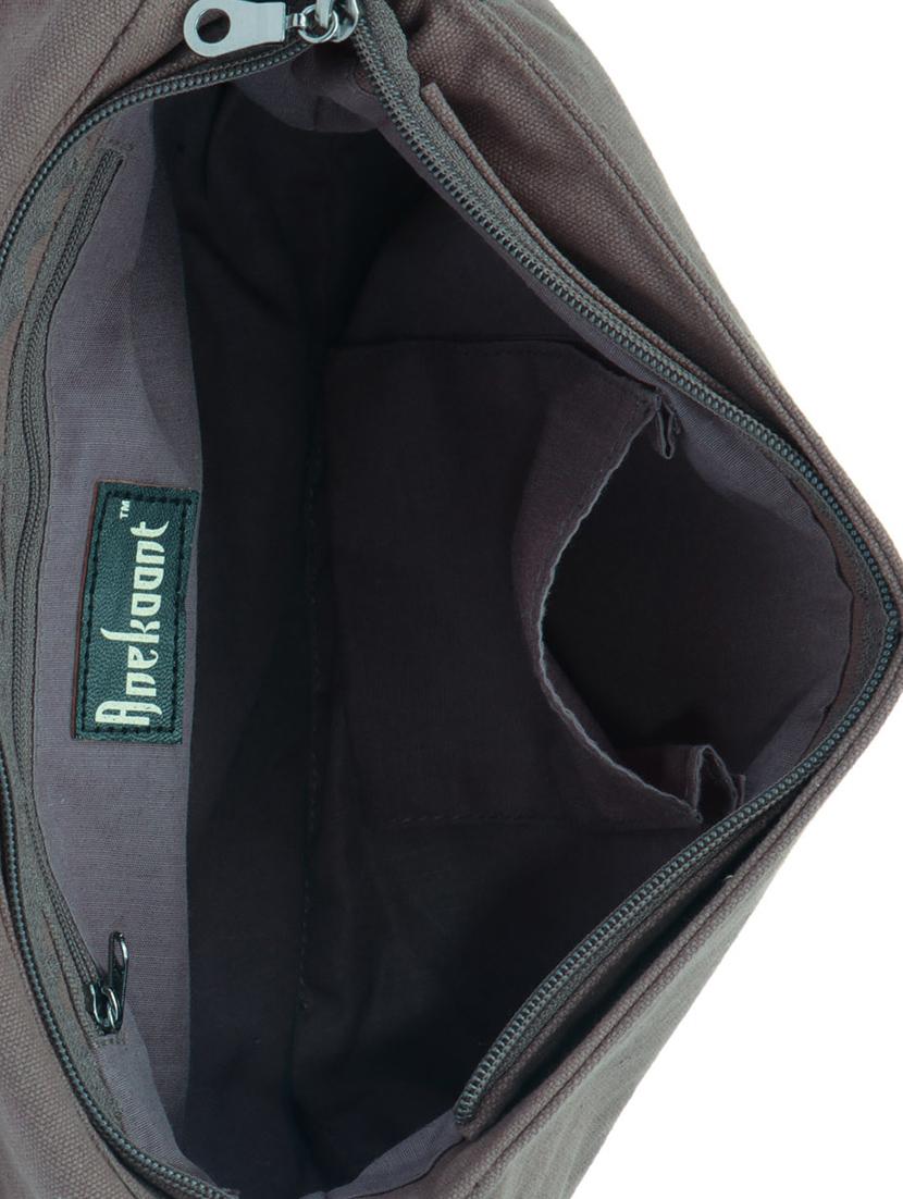 grey canvas regular sling bag - 14948083 - Zoom Image - 3
