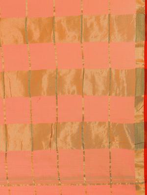 peach cotton silk woven saree with blouse - 14948254 - Standard Image - 5