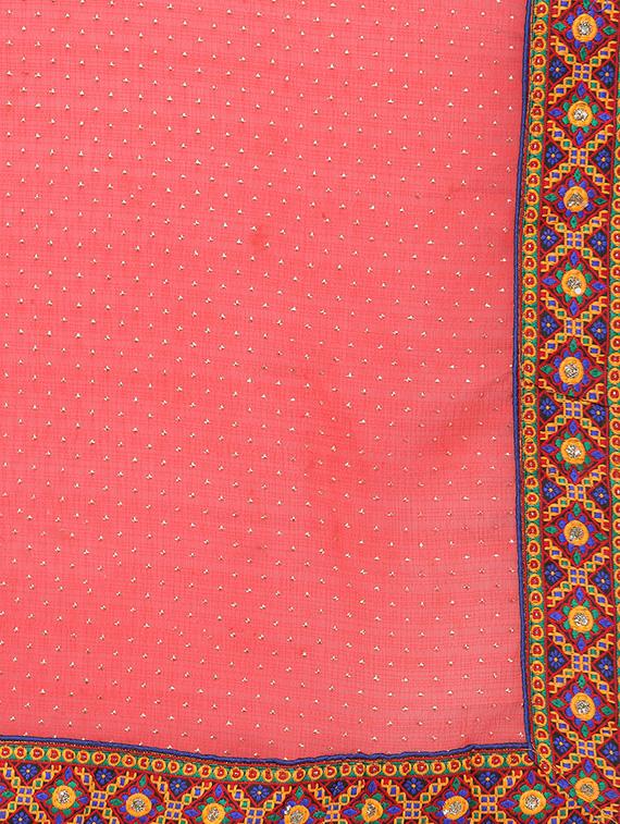 pink georgette half & half saree with blouse - 14948268 - Zoom Image - 4