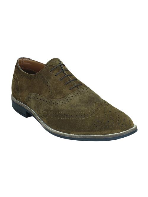 green suede lace-up brouge - 14948446 - Standard Image - 1