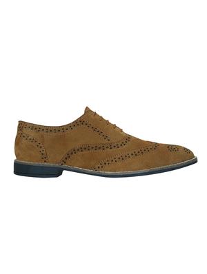tan suede lace-up brouge - 14948447 - Standard Image - 2