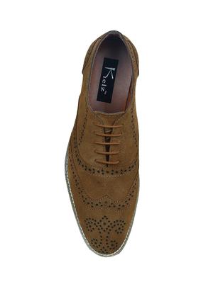 tan suede lace-up brouge - 14948447 - Standard Image - 4