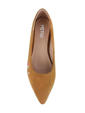 tan faux leather slip on ballerina - 14949184 - Standard Image - 4