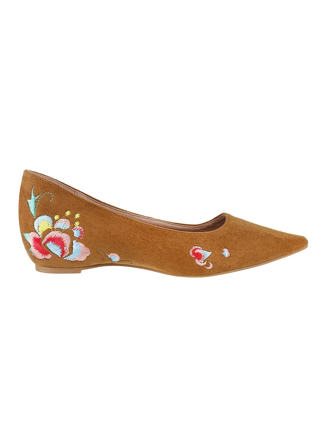tan faux leather slip on ballerina - 14949184 - Zoom Image - 2