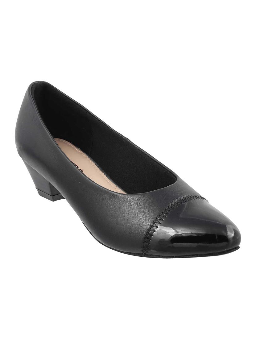 black faux leather slip on formal shoes - 14949275 - Zoom Image - 1