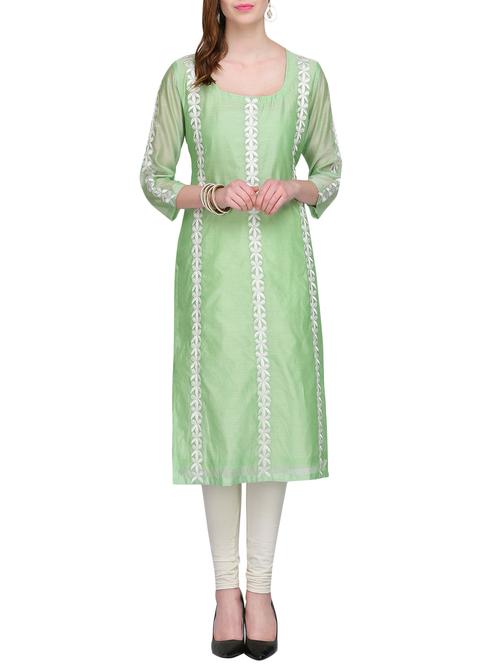 kaanchie nanggia chanderi embroidered kurta - 14952596 - Standard Image - 1