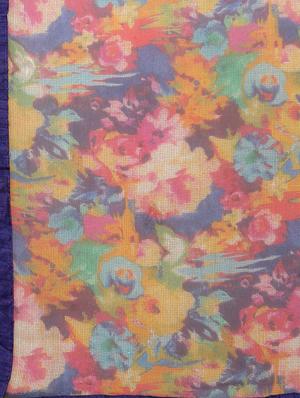 lace bordered floral printed saree with blouse - 14952993 - Standard Image - 3