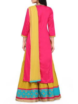 pink silk unstitched suit - 14954702 - Standard Image - 2