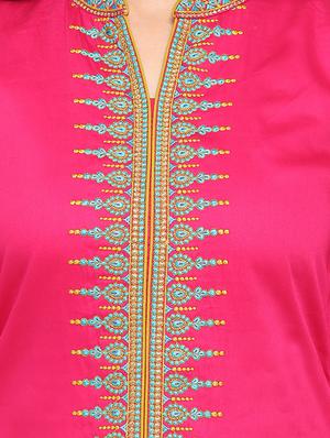 pink silk unstitched suit - 14954702 - Standard Image - 3