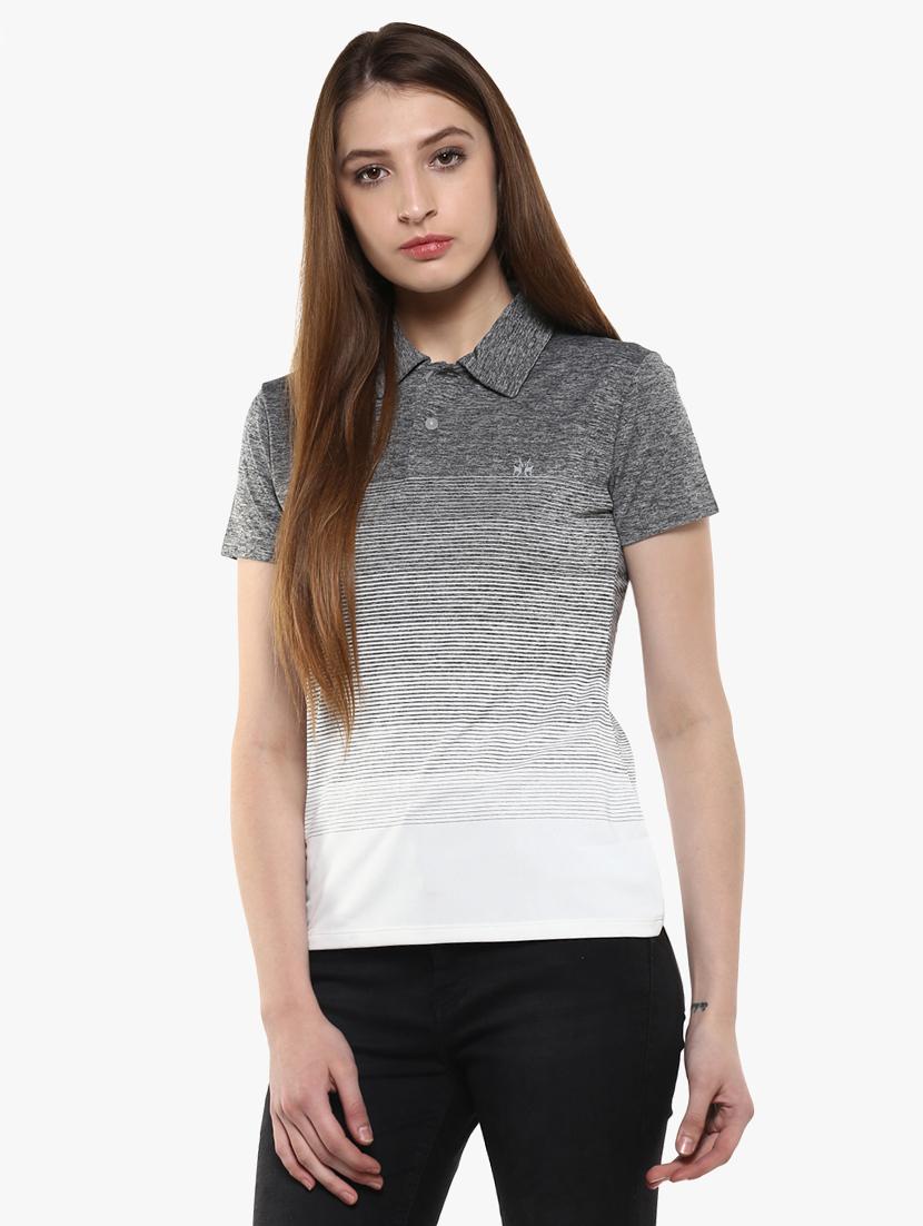 grey ombre polo neck tee - 14954957 - Zoom Image - 1
