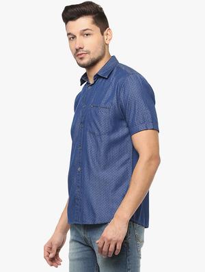 blue cotton casual shirt - 14955181 - Standard Image - 2