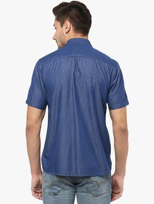 blue cotton casual shirt - 14955181 - Standard Image - 3
