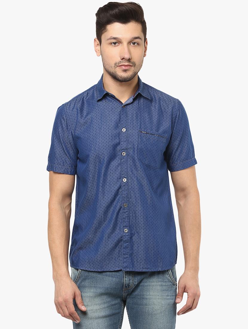 blue cotton casual shirt - 14955181 - Zoom Image - 1