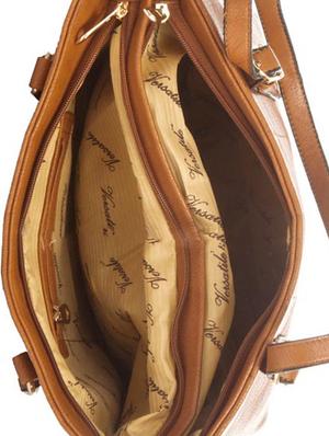brown cotton regular handbag - 14956605 - Standard Image - 3