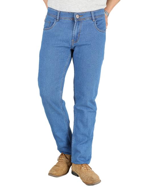 blue cotton blend plain jeans - 14957327 - Standard Image - 1