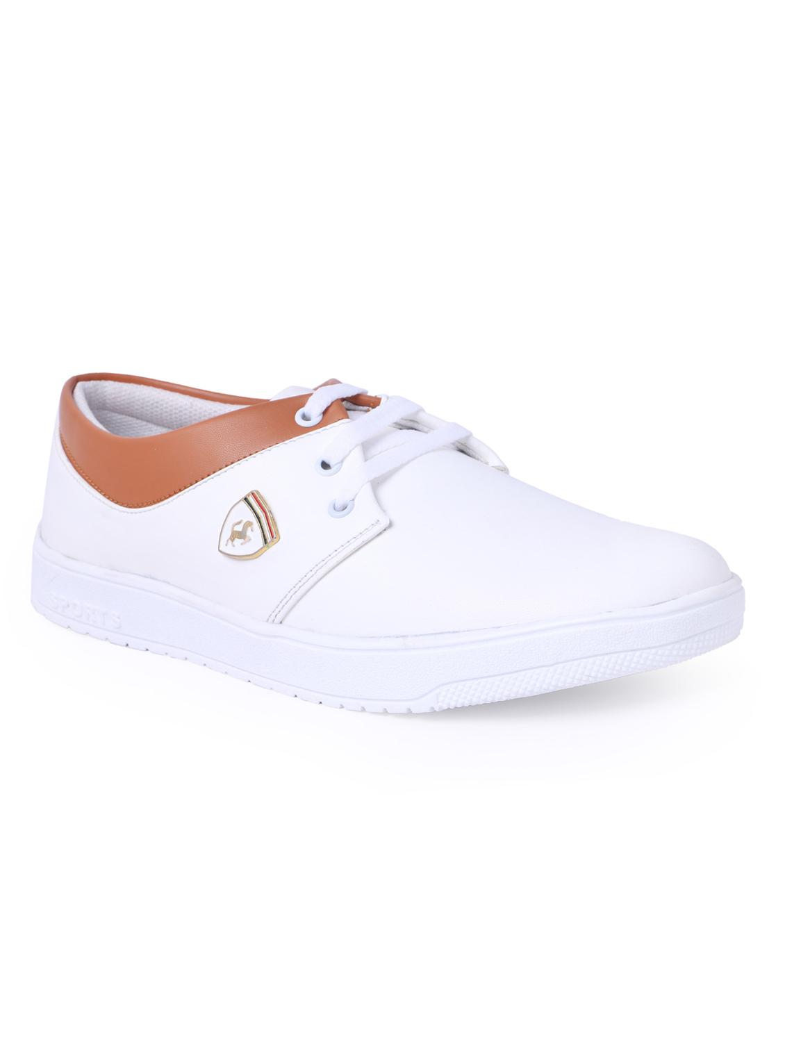 white leatherette lace up sneaker - 14957367 - Zoom Image - 1