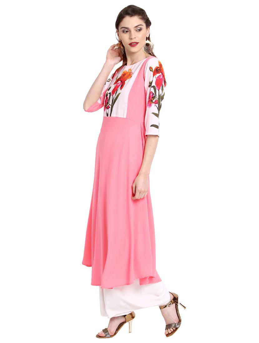 digital print flared kurta - 14959045 - Zoom Image - 2