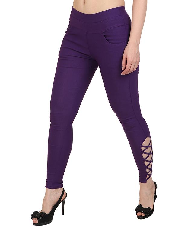 purple cotton jeggings - 14959538 - Zoom Image - 2