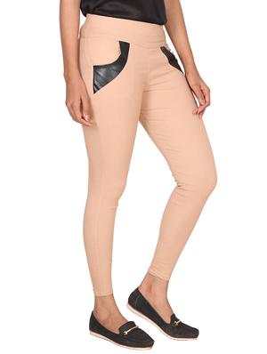 beige cotton jeggings - 14959777 - Standard Image - 2