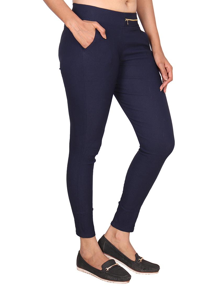 navy blue cotton jeggings - 14959778 - Zoom Image - 2