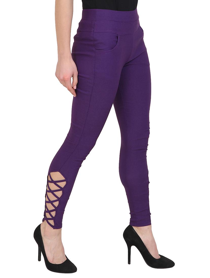purple cotton jeggings - 14959781 - Zoom Image - 2