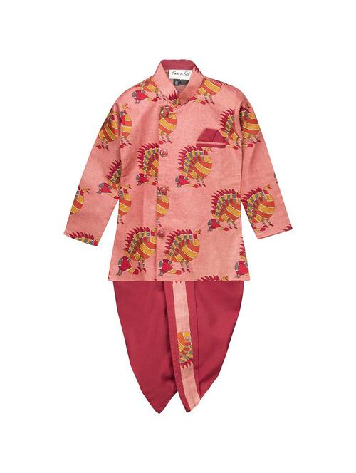 pink cotton dhoti kurta set - 14959783 - Standard Image - 1