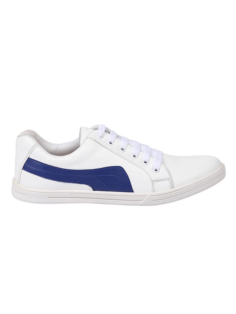 white leatherette lace up sneaker - 14960026 - Zoom Image - 2