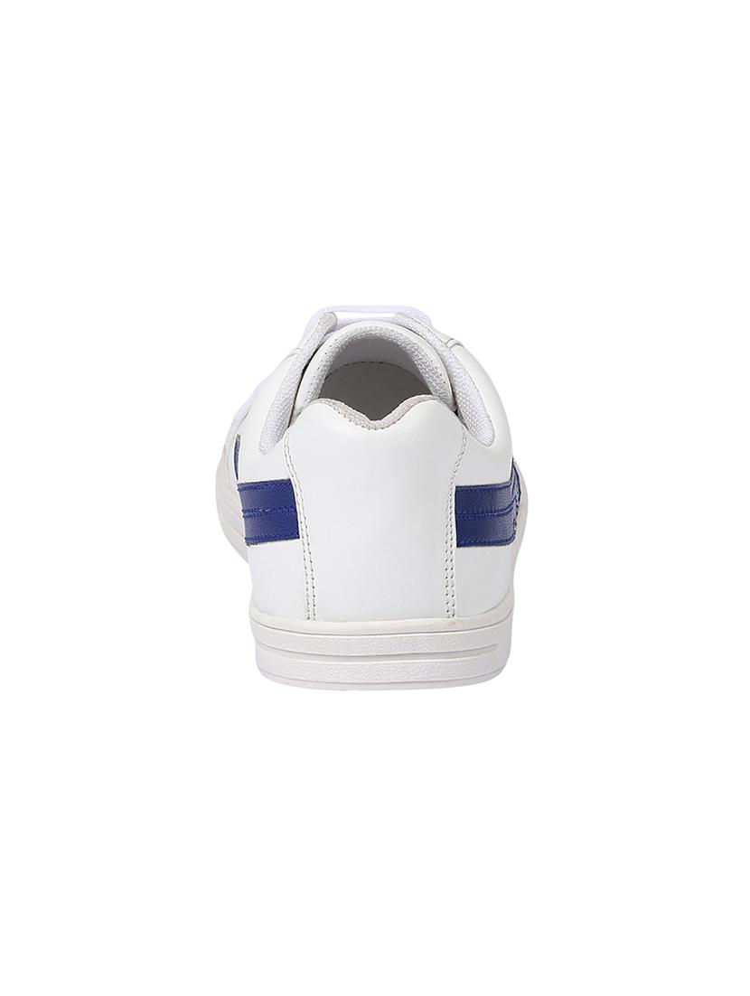 white leatherette lace up sneaker - 14960026 - Zoom Image - 3