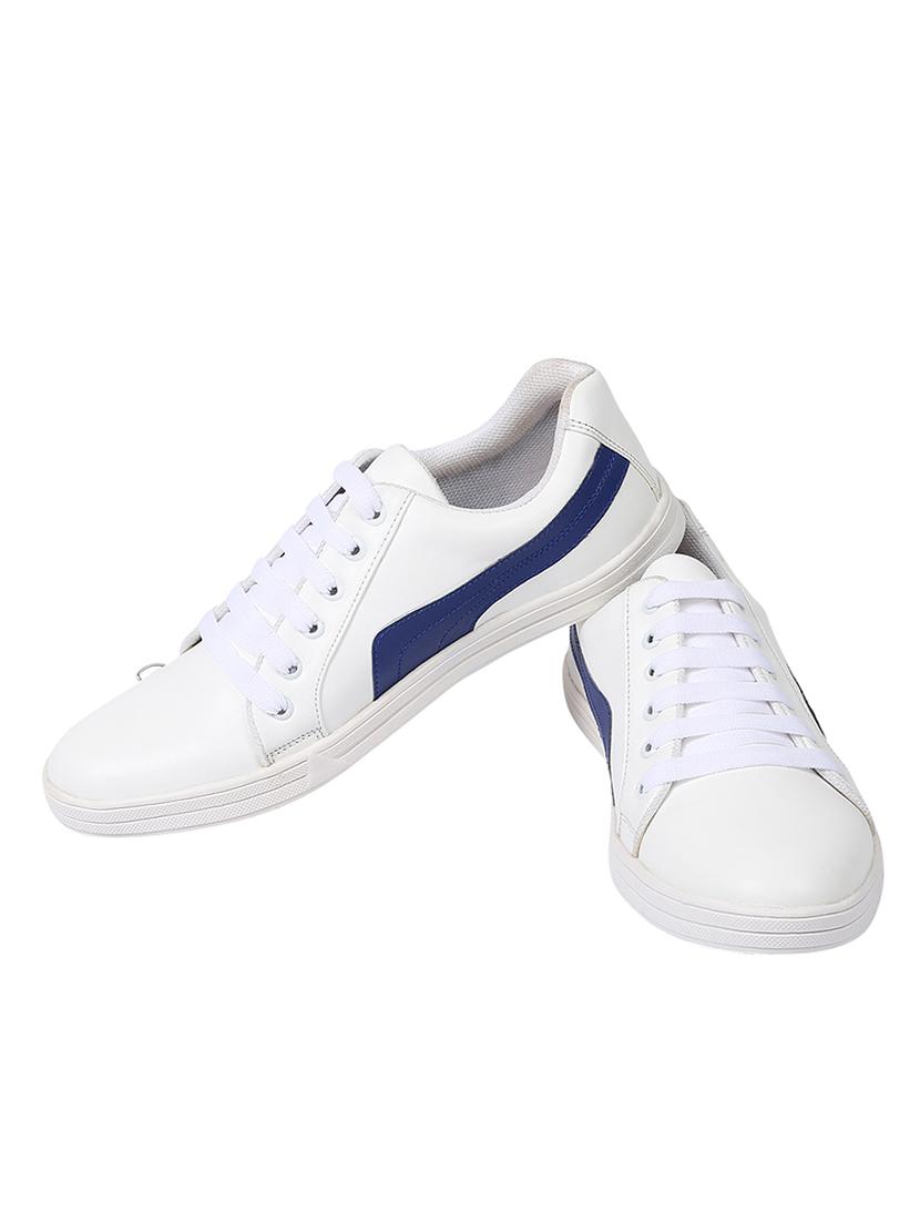 white leatherette lace up sneaker - 14960026 - Zoom Image - 4