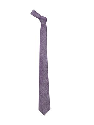purple silk tie with pocketsquare - 14960122 - Standard Image - 4