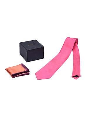pink silk tie with pocketsquare - 14960137 - Standard Image - 5
