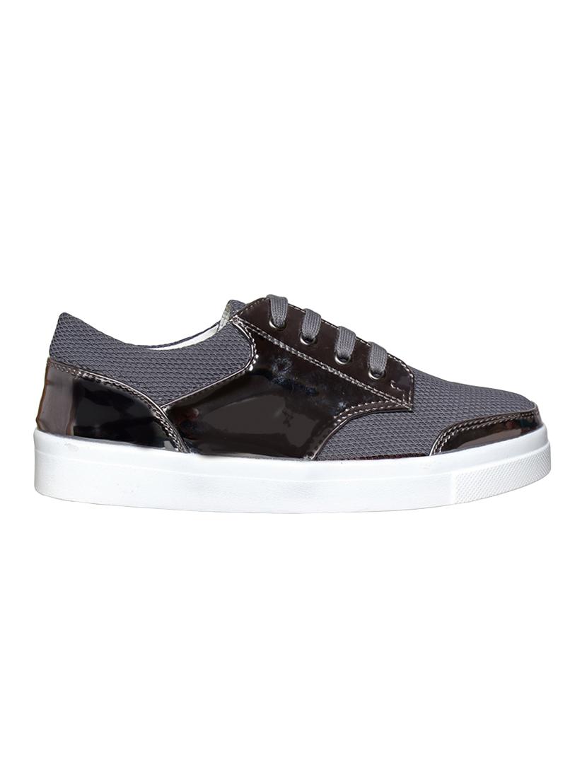 grey canvas laceup sneakers - 14960836 - Zoom Image - 2