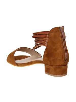 tan faux leather closed back sandals - 14960991 - Standard Image - 3