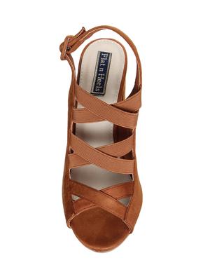 tan suede back strap sandals - 14960992 - Standard Image - 4