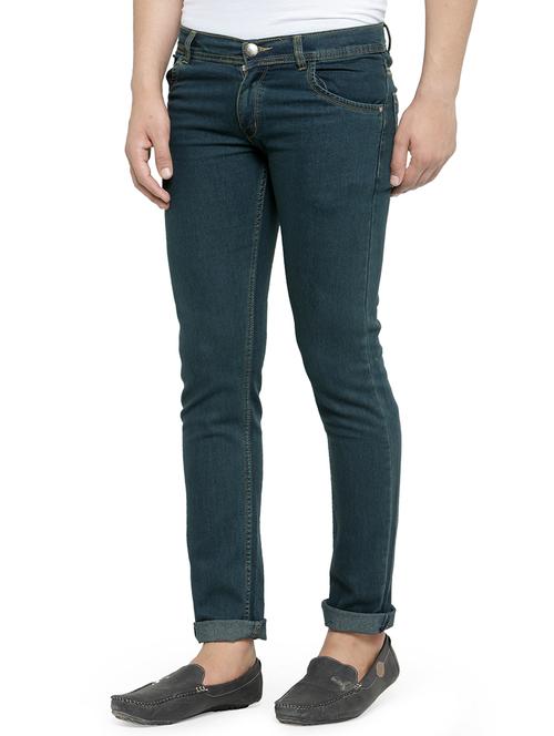 green denim plain jeans - 14961266 - Very Small Image - 1