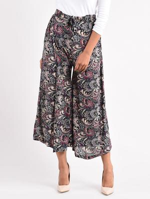 black printed rayon palazzo - 14961921 - Standard Image - 1