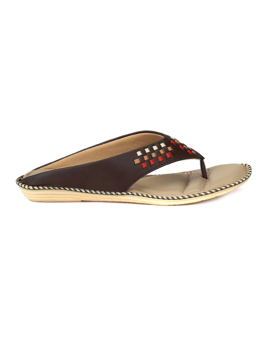 brown leatherette slippers - 14963438 - Zoom Image - 2