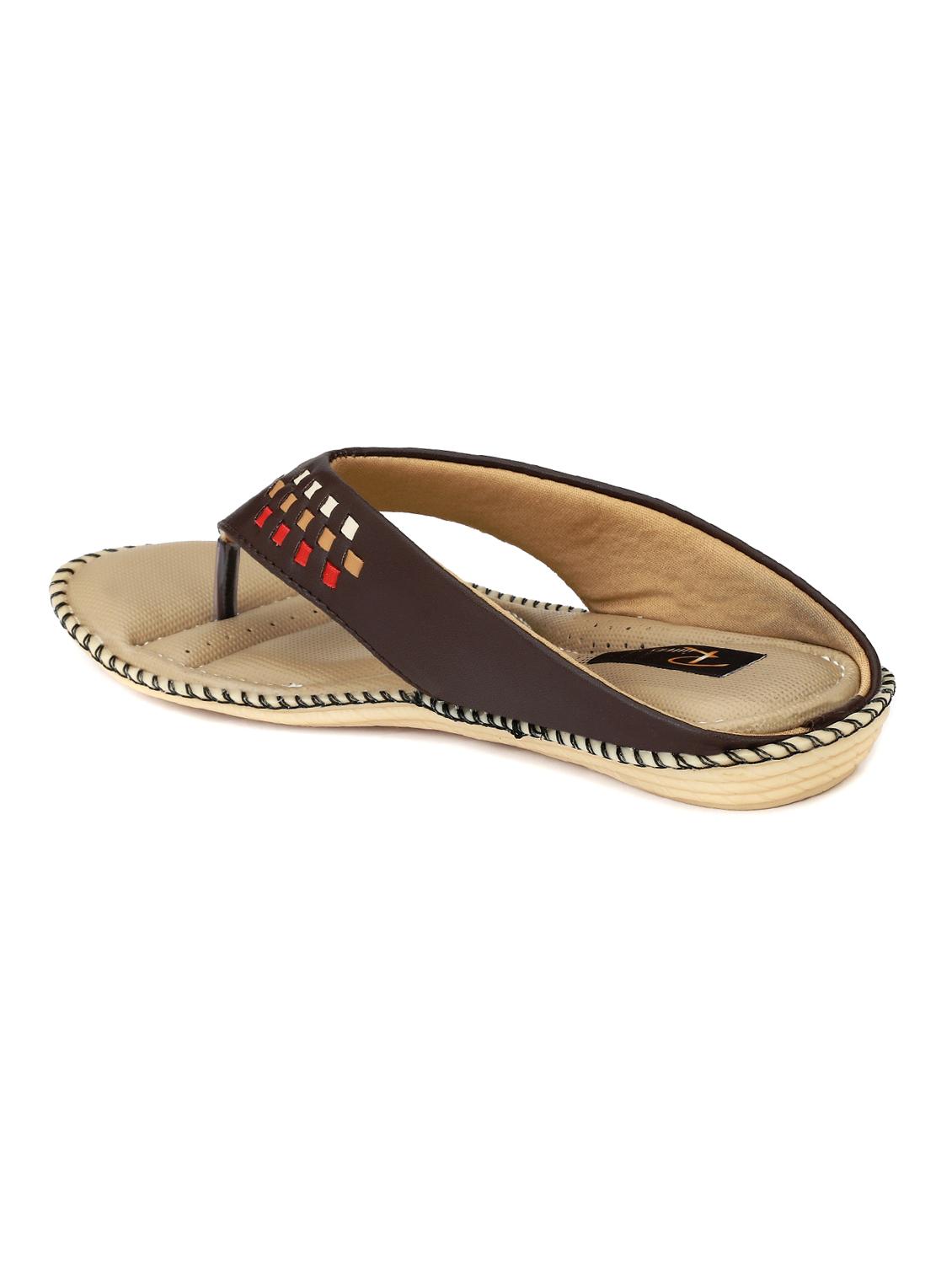 brown leatherette slippers - 14963438 - Zoom Image - 3