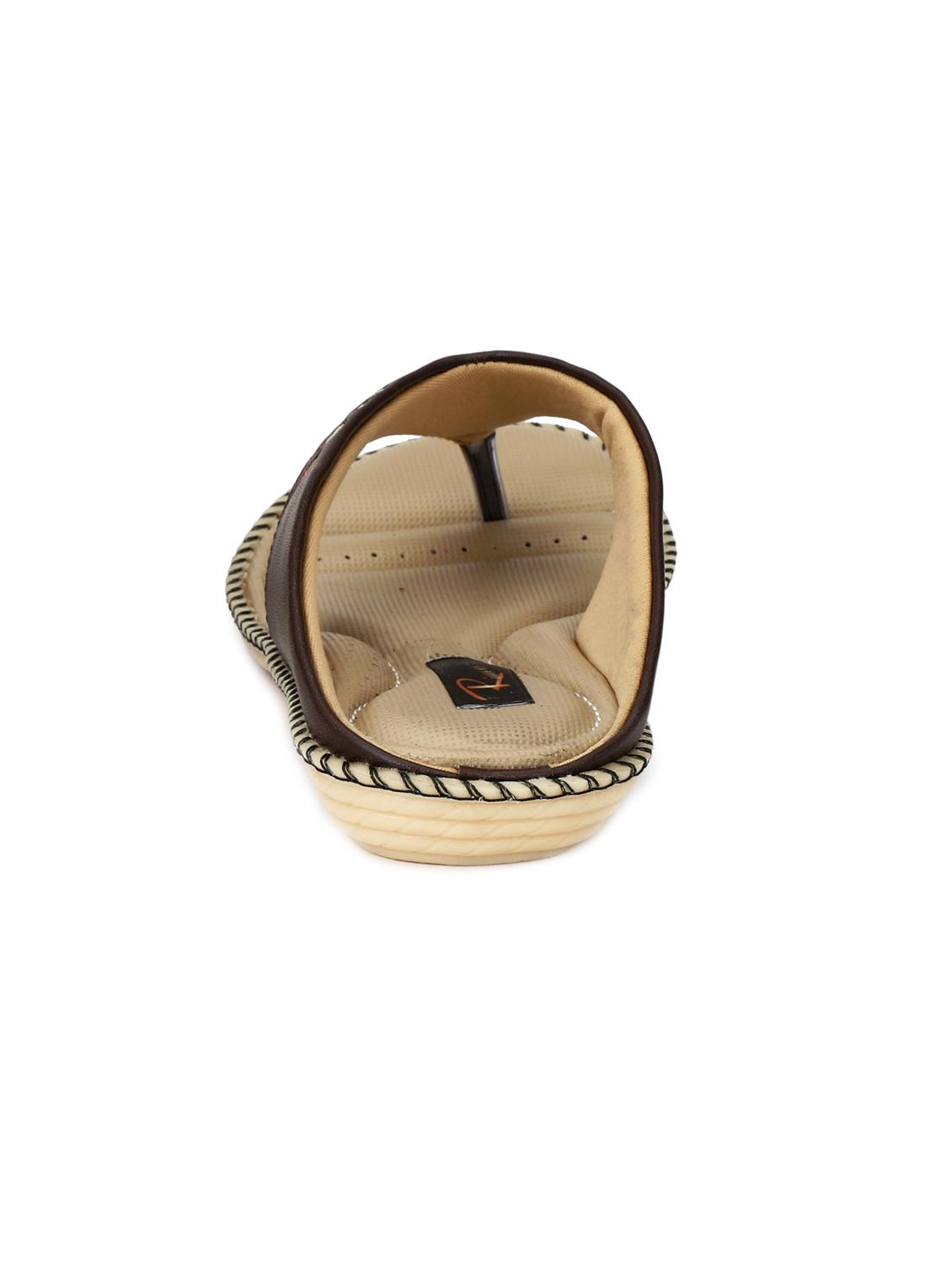 brown leatherette slippers - 14963438 - Zoom Image - 4