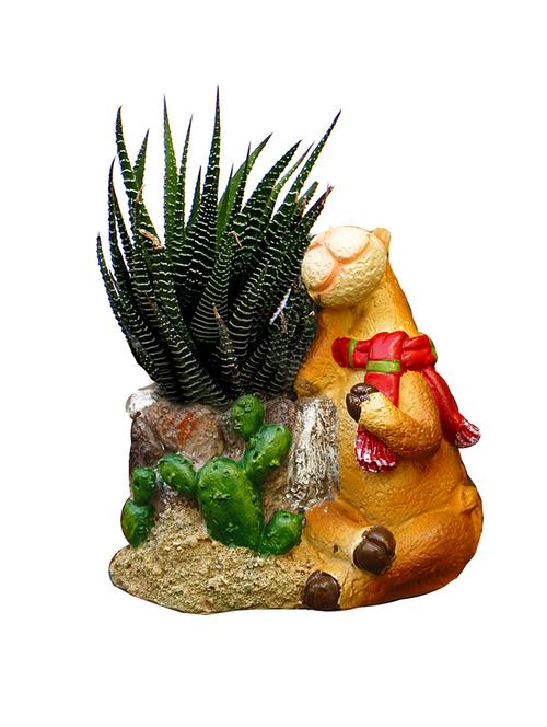 beautiful planter pot with pony motif - 14963863 - Standard Image - 1