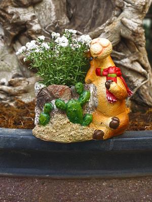 beautiful planter pot with pony motif - 14963863 - Standard Image - 2