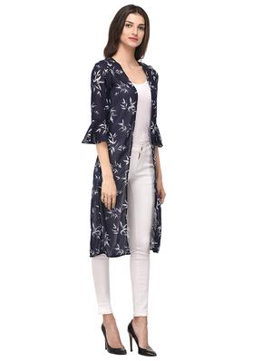 navy blue printed shrug - 14963885 - Standard Image - 2